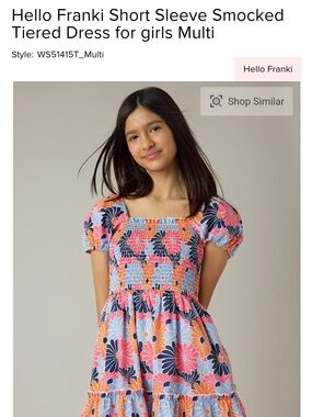 Francesca's Girls' Smocked Tiered Dress in Multi Floral